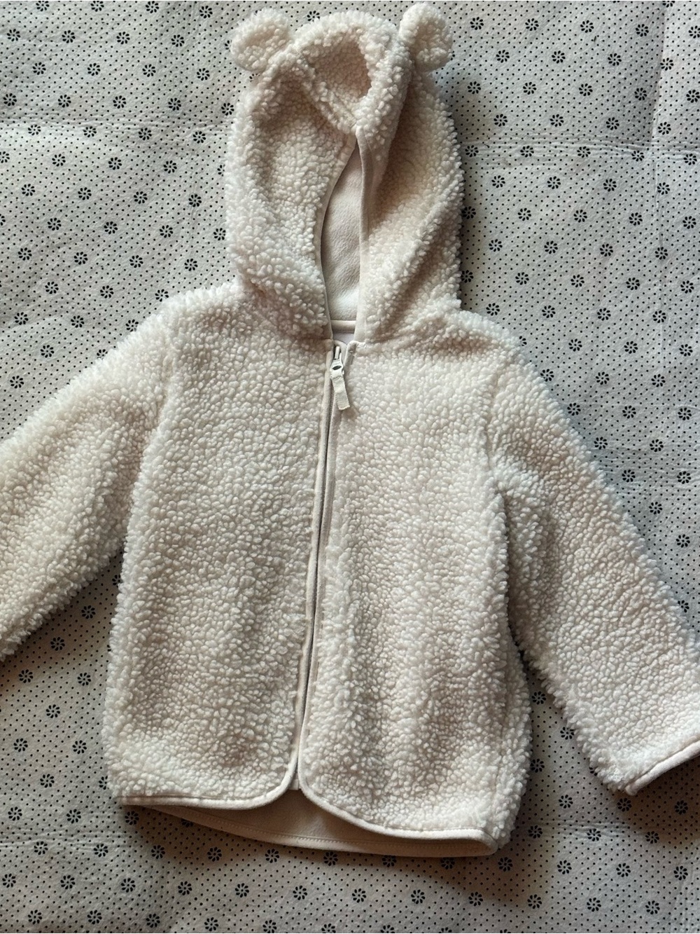 wonder nation Cream Sherpa Hooded Puffer Jacket with Ears